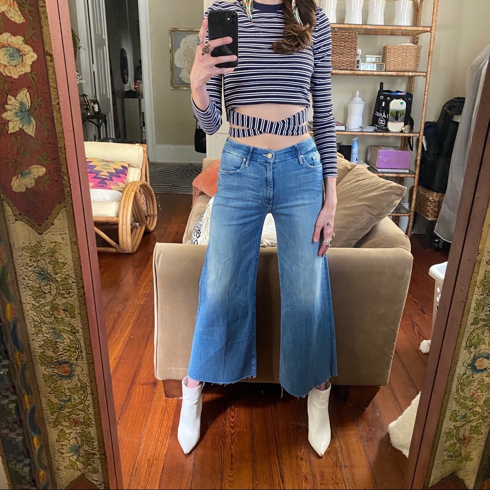 NWOT Mother denim roller snippet cropped fray - Picture 1 of 12